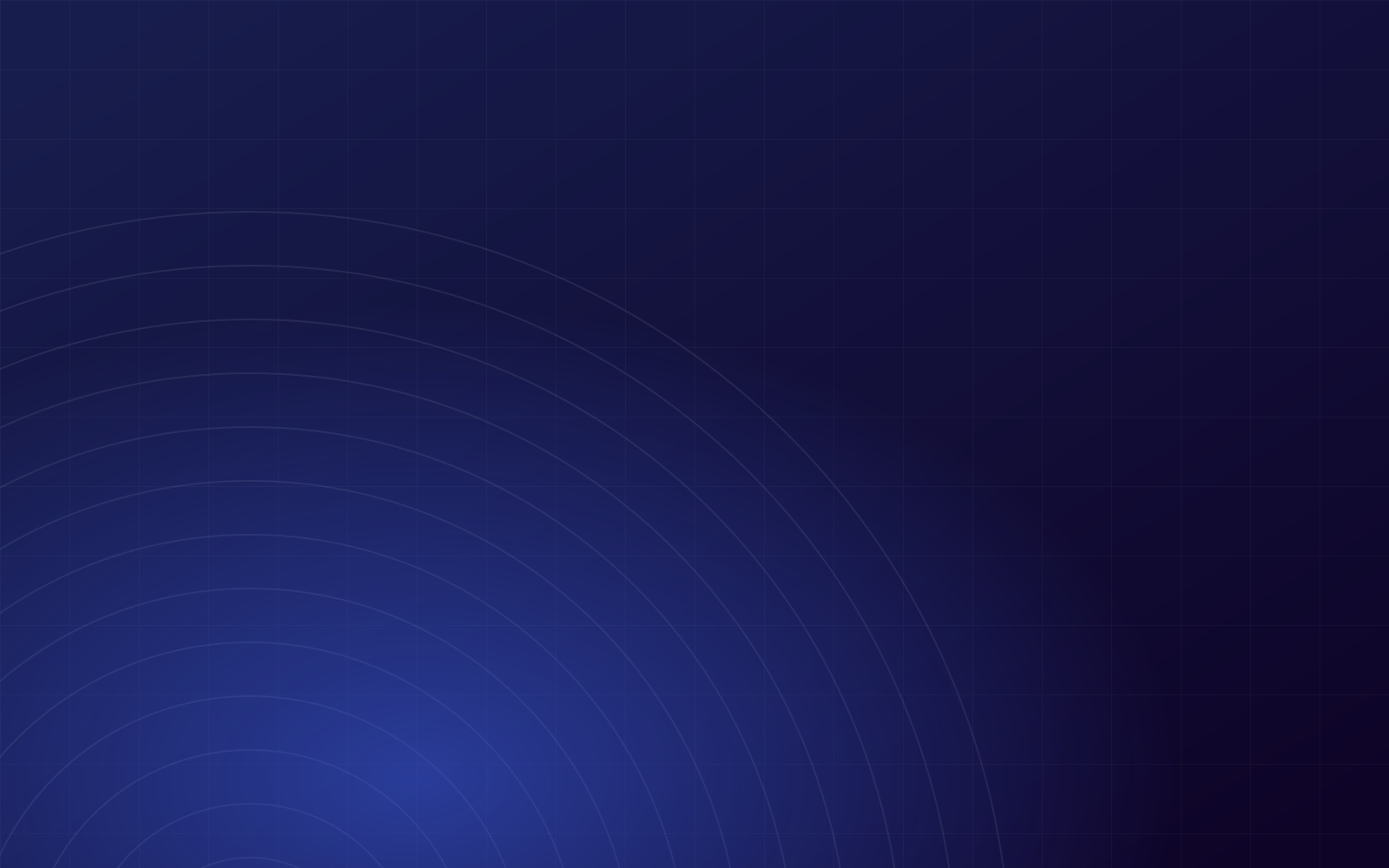 Arte abstracto de la marca Conekta: degradado azul nocturno con retícula fina y resplandor azul